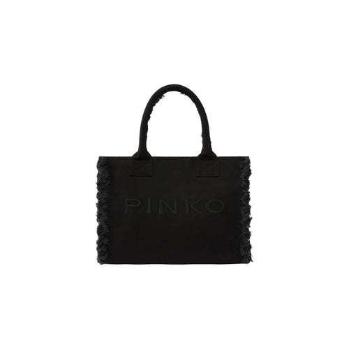 Pinko women's bag BEACH SHOPPER CANVAS, black