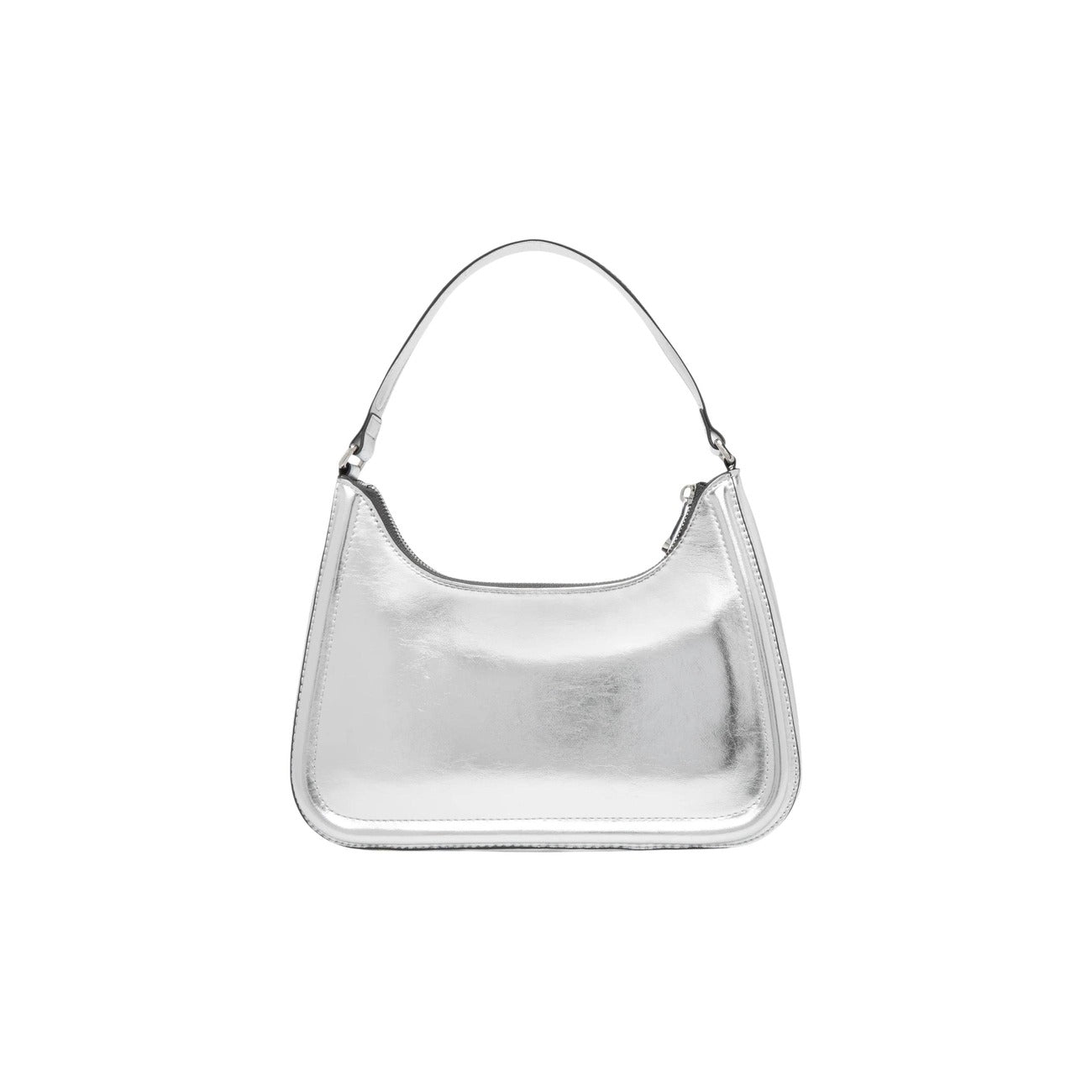 Calvin Klein women's bag BOLD CK METALLIC SHOULDER BAG, silver